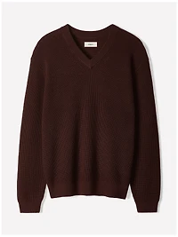 Cashmere-Blend Long-Sleeve V-Neck Sweater