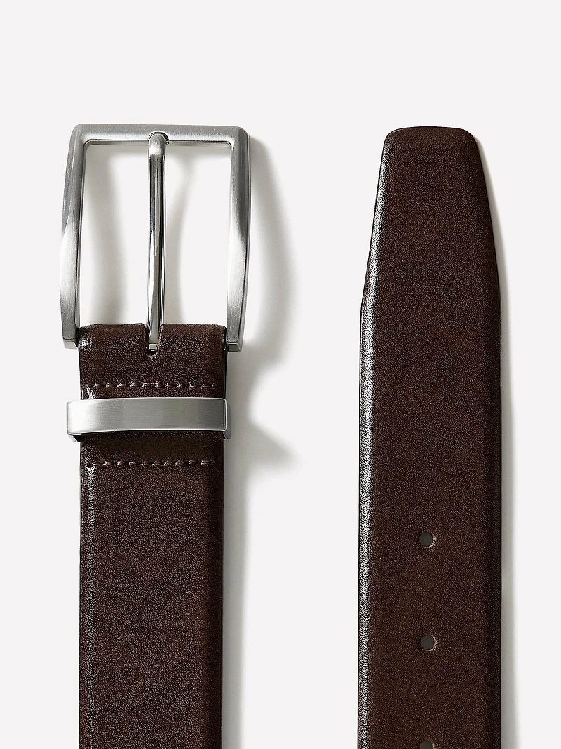 Leather Belt with Square Buckle