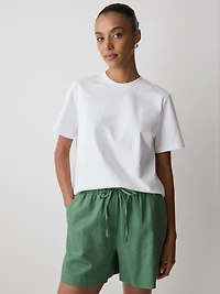 Extended-Sleeve Crew-Neck Relaxed-Fit Top