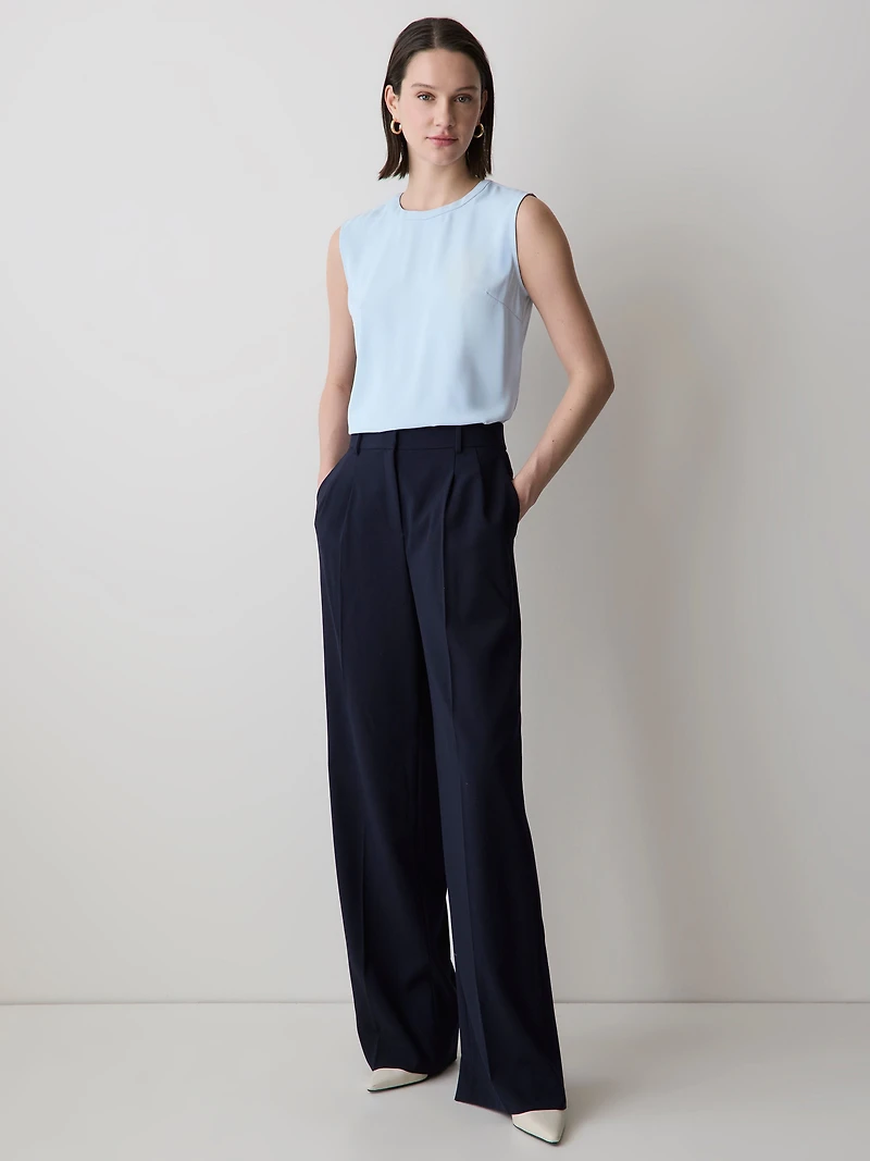 Crew-Neck Satin Cami