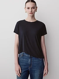 Silk-Blend Boxy Knit Top