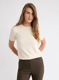 Short-Sleeve Crew-Neck Sweater