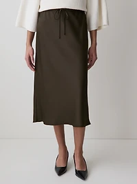 Jupe Midi Droite à Taille Haute