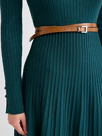 Double-Wrap Skinny Leather Belt