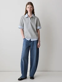 Mix-Media Short-Sleeve Polo