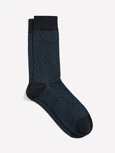 Dress Socks with Geometric Pattern