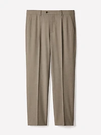 Wool-Blend Tapered-Leg Pleated Dress Pant