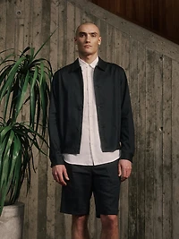 Short Plissé en Mélange de Lin