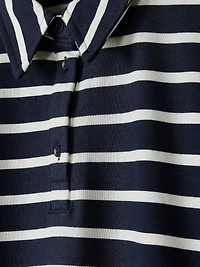 Striped Short-Sleeve Polo Dress