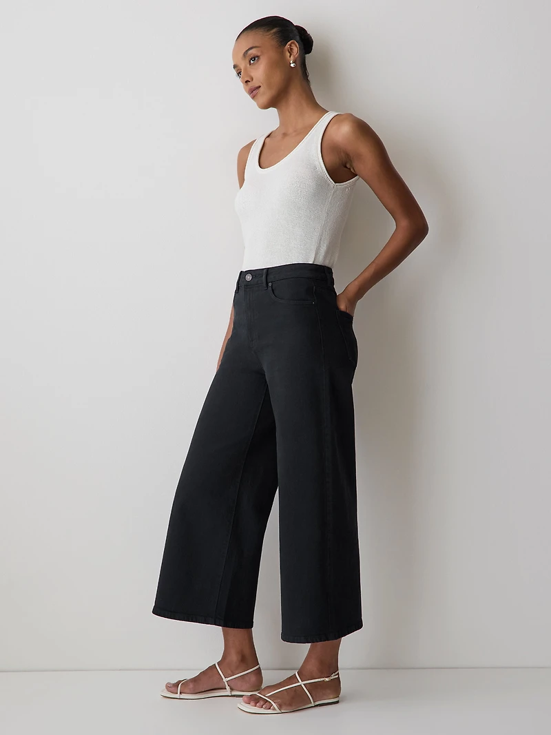 High-Rise Wide-Leg Cropped Jeans