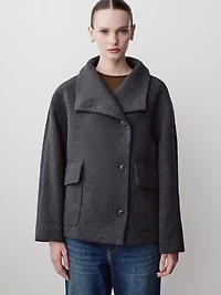 Veste en Laine à Col Montant