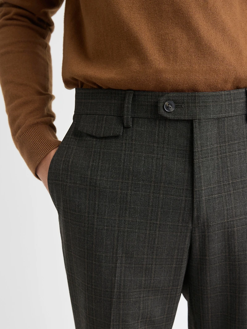 Pantalon Prince-de-Galles à Coupe Étroite