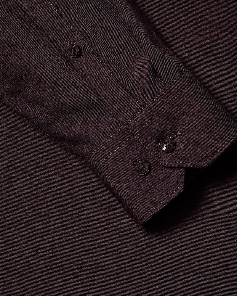 Slim-Fit Solid Cotton Modal Dress Shirt