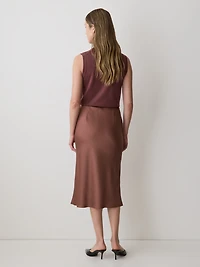 Jupe Midi Droite à Taille Haute