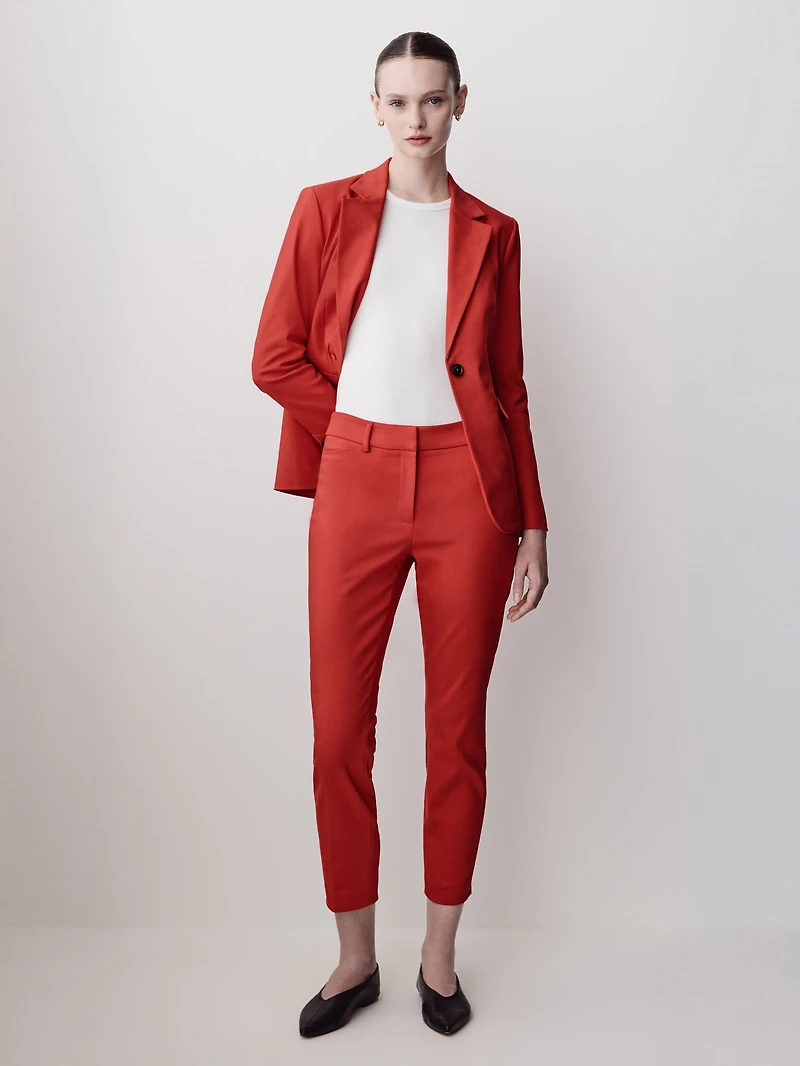 Pantalon Indispensable / Signature à Jambe Étroite et Taille Mi-Haute