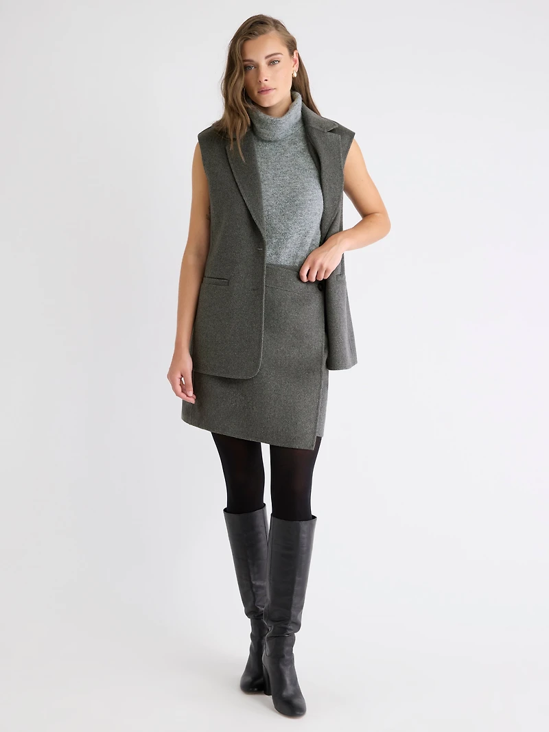 Melton Wrap Mini Skirt