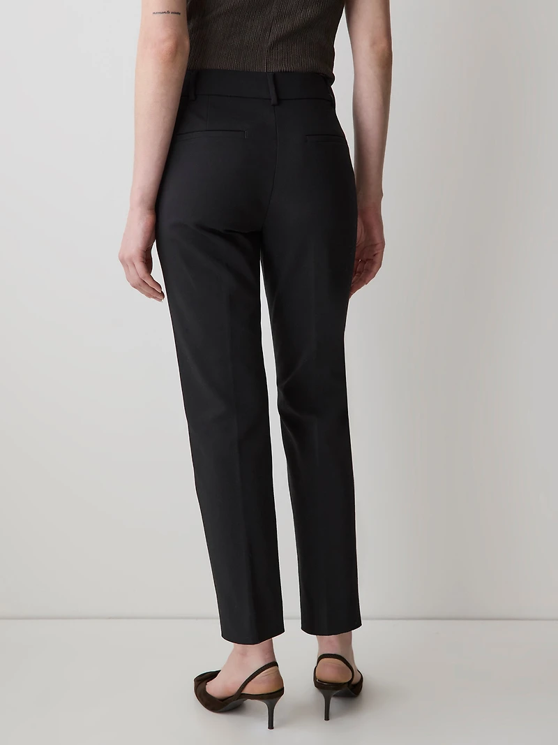 Limitless Straight-Leg Mid-Rise Black Ankle Pant