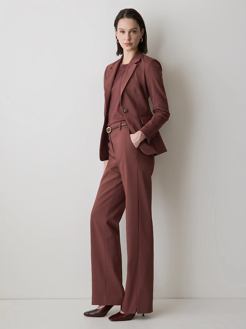 Pantalon Indispensable Coupe Signature à Jambe Large et Taille Haute