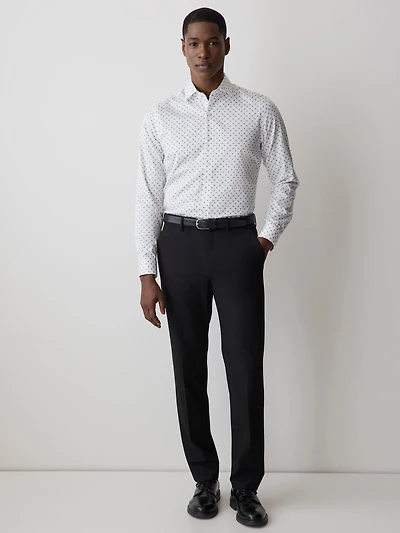 Chemise Habillée à Coupe Étroite Motif Floral Pois