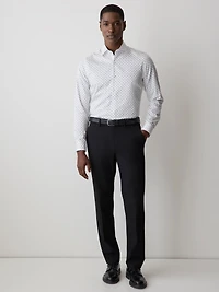 Chemise Habillée à Coupe Étroite Motif Floral Pois