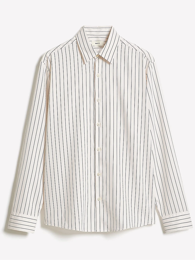 Striped Relaxed-Fit Twill Dress Shirt