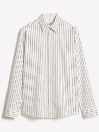 Striped Relaxed-Fit Twill Dress Shirt