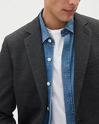 Slim-Fit Textured Knit Blazer