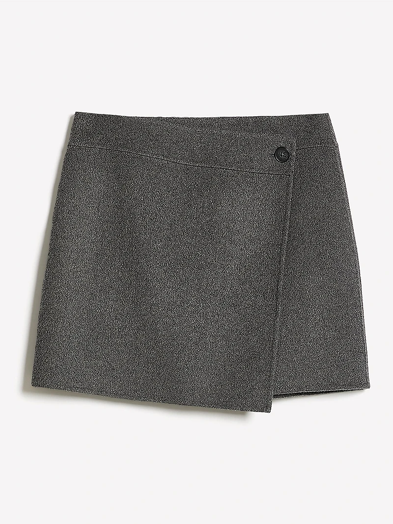 Melton Wrap Mini Skirt