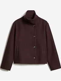 Wool-Blend Funnel-Neck Jacket