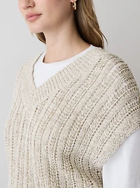 Veste en Tricot Sans Manches à Col V