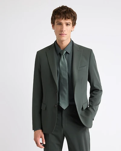 Slim-Fit Dark Green Suit Blazer