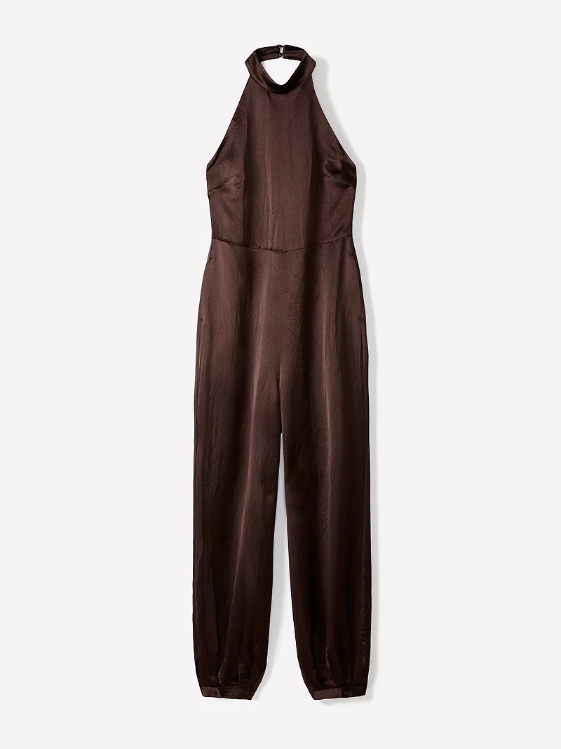 Sleeveless Wide-Leg Jumpsuit with Open Back