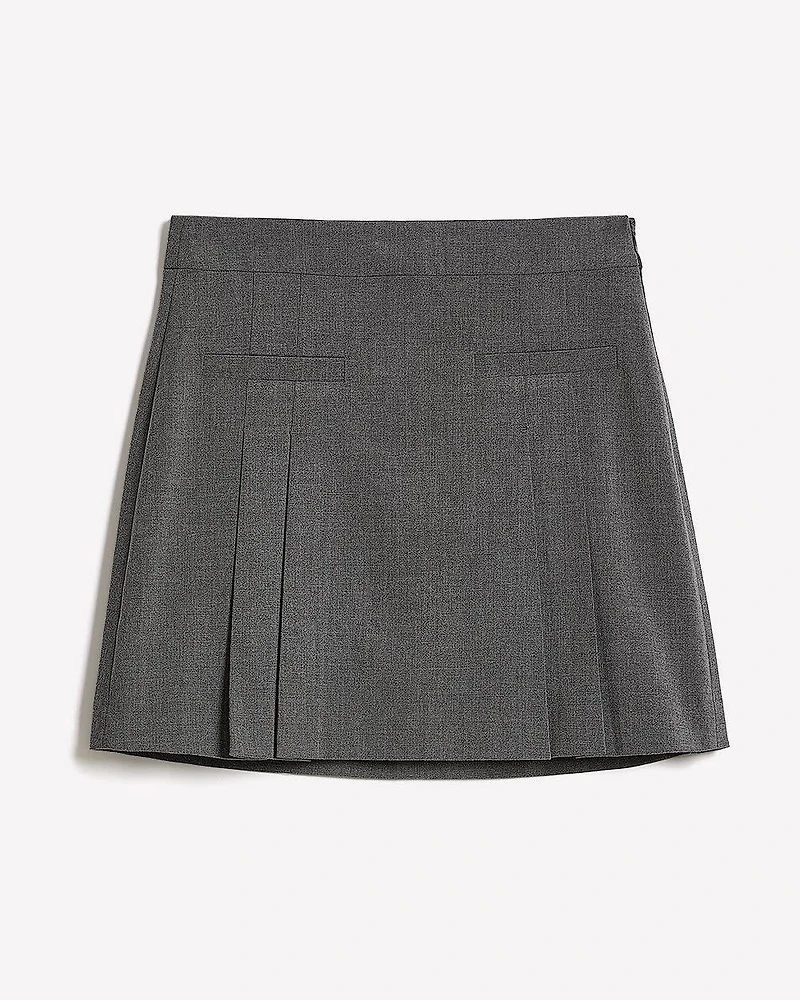 Ultra High-Rise Pleated Twill Mini Skirt
