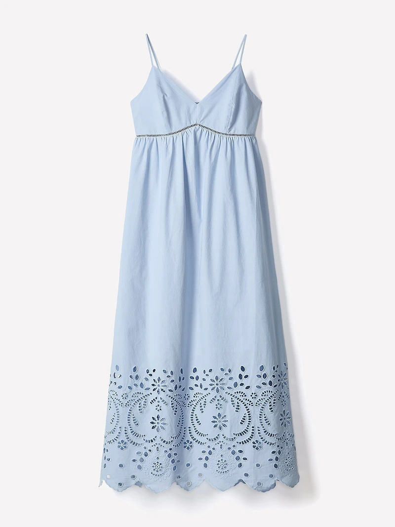 Robe Maxi à Oeillets Sans Manches Col en Coeur
