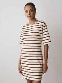 Short-Sleeve Crew-Neck Mini Dress
