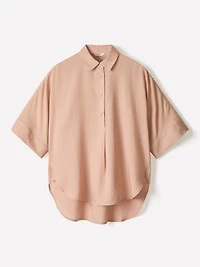 Blouse à Manches Courtes et Col Chemisier