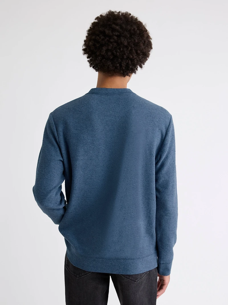 Pull Côtelé à Manches Longues et Col Rond