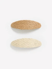 Raffia Hair Clips - Set of 2