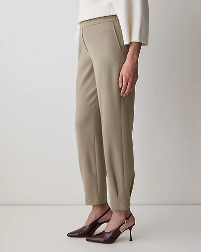 Pantalon Jogger Fluide à Taille Mi-Haute et Jambe Fuselée