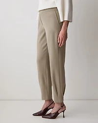 Pantalon Jogger Fluide à Taille Mi-Haute et Jambe Fuselée