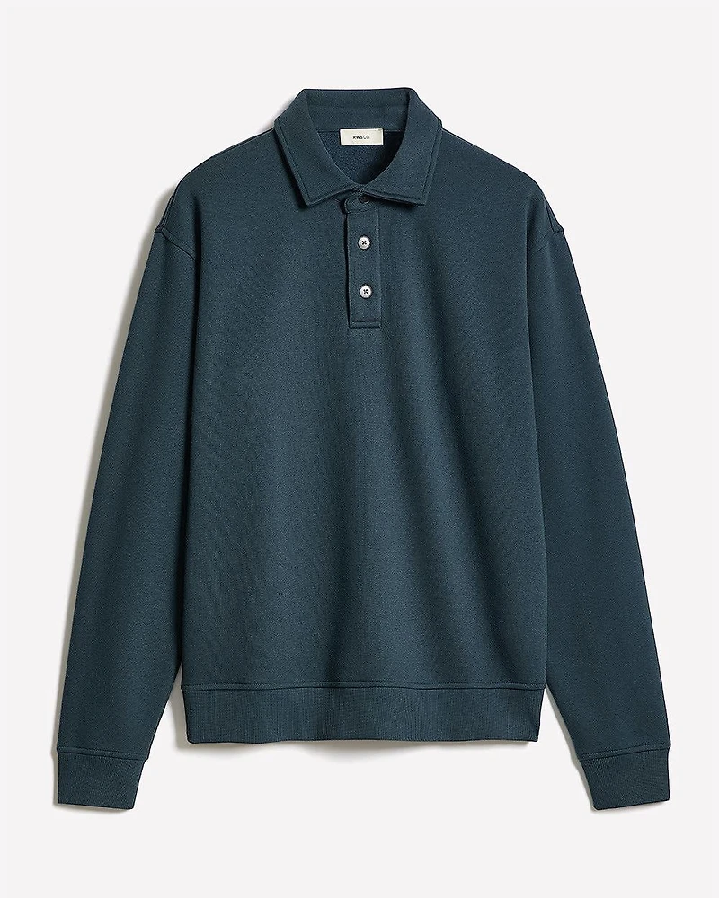 Fleece Long-Sleeve Polo