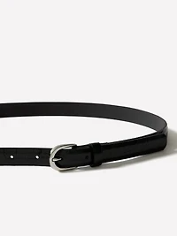 Leather Belt with Crocodile-Skin Pattern