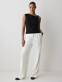 Blouse Sans Manches à Col Bateau et Bretelle Torsadée