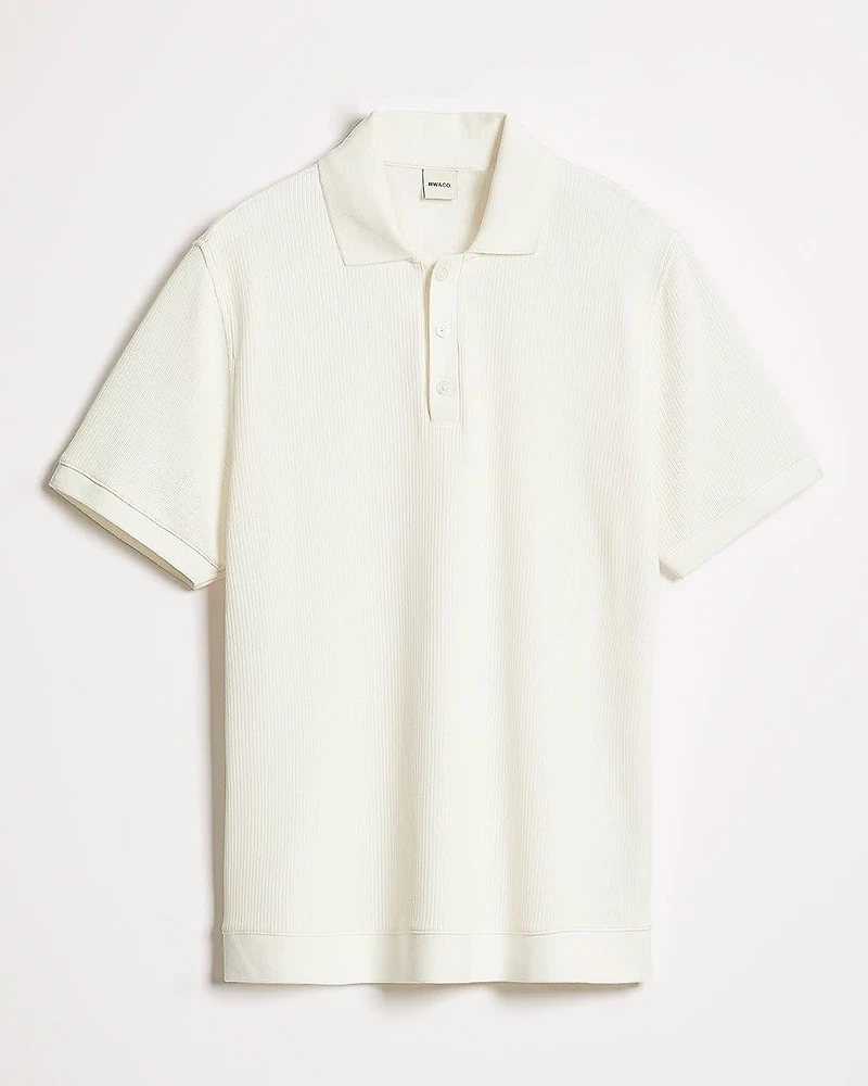 Short-Sleeve Ribbed Polo