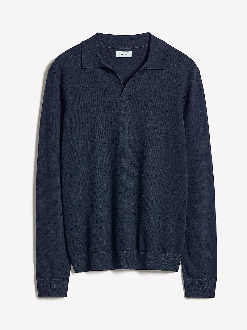Long-Sleeve Sweater with Johnny Collar