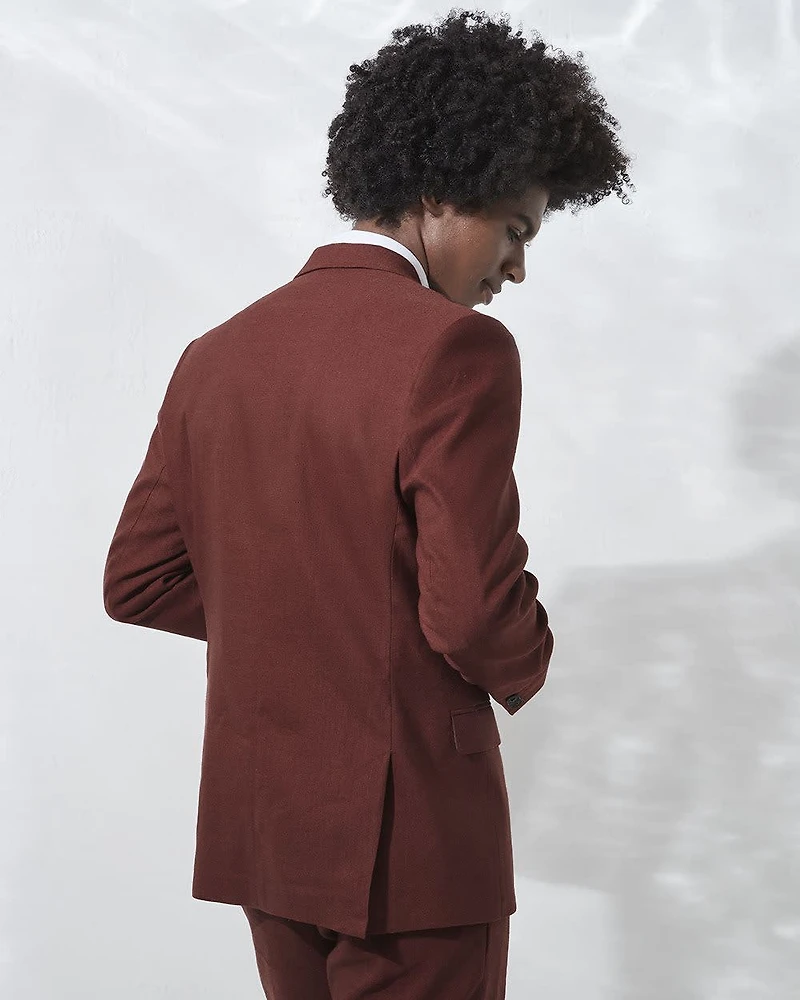 Slim Fit Stretch Linen Blazer