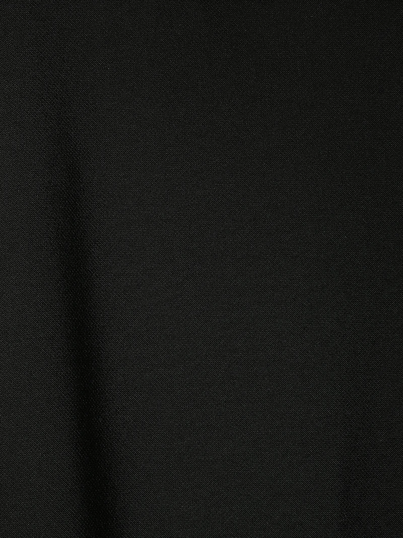 Pantalon Jogger Fluide Noir à Taille Mi-Haute et Jambe Fuselée