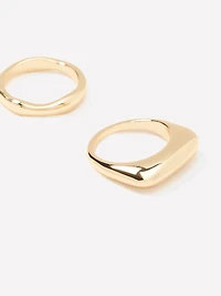 Bagues à Effet Dôme en Acier Inoxydable - Ens. de 2