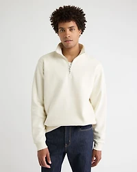 Long-Sleeve Half-Zip Mock-Neck Sweater