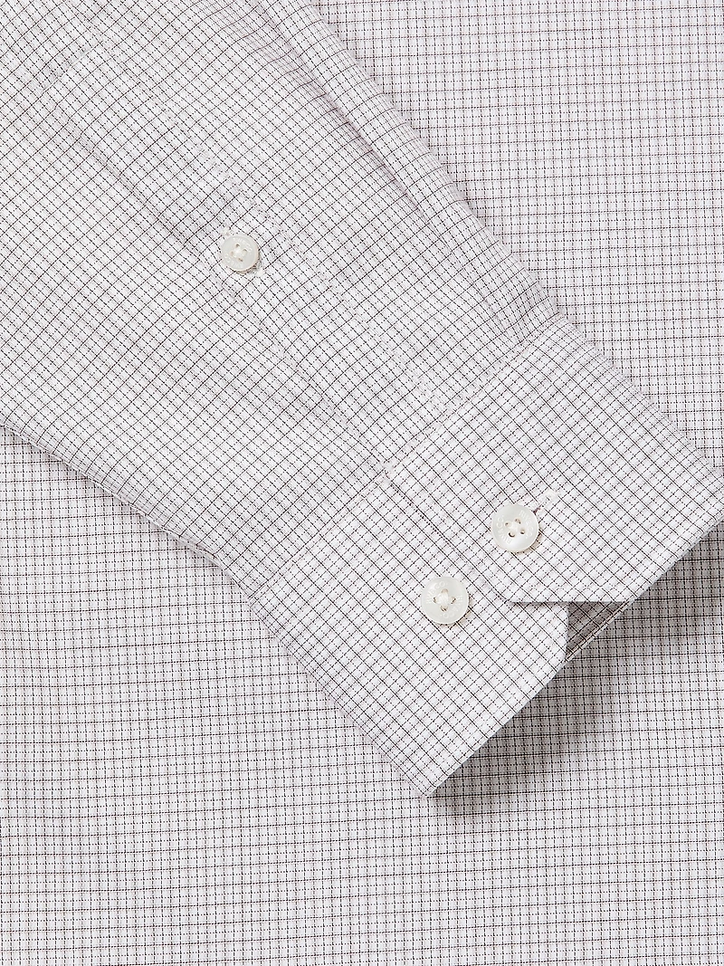 Chemise Habillée à Coupe Ajustée Micro Imprimé Carreauté